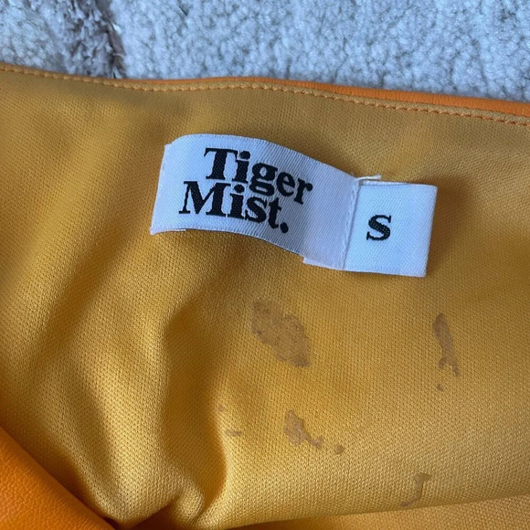 Tiger Mist Vegan Leather Mini Strapless Tube Dress Orange Size Small - Picture 8 of 10